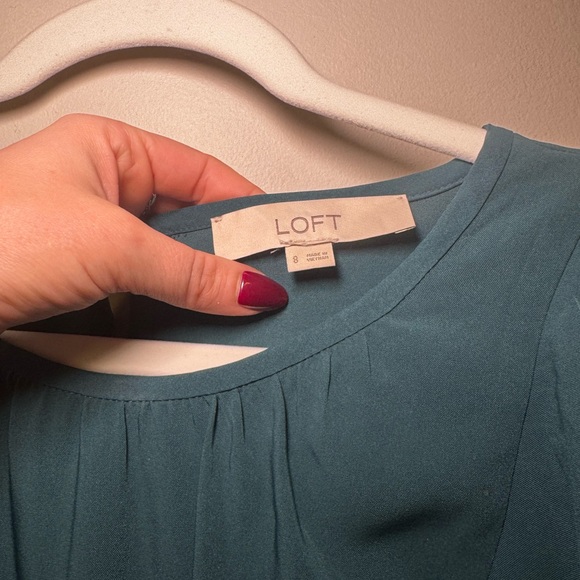 Ann Taylor Loft Teal Wrap Dress - Picture 2 of 6